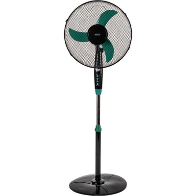 Muhler Вентилатор на стойка 16" Muhler FM-1650, Мощност 40W, Механично управление, 3 скорости, 3 перки, Осцилация, Черен със зелен (KT-1005346)