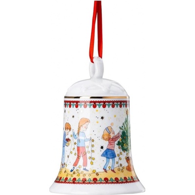Vánoční porcelánová ozdoba na stromeček Zvonek Christmas Lights 12 cm Rosenthal
