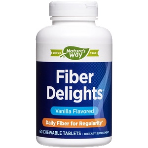 Nature's Way Fiber Delights - Микс от фибри за отслабване и детоксикация, 60 дъвчащи таблетки Nature’s Way (07526)
