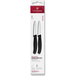 Victorinox Комплект ножове SWISS CLASSIC 8 cm, гладко и назъбено острие, заострени, комплект от 2 бр. , черен, пластмаса, Victorino (VN676932)