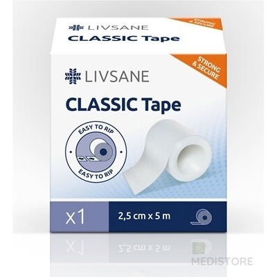 LIVSANE Fixačná páska CLASSIC 2,5 cm x 5m, cievka 1 ks