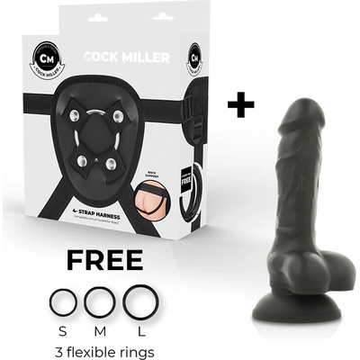 Cock miller harness silicone density cocksil articulable black 13 cm