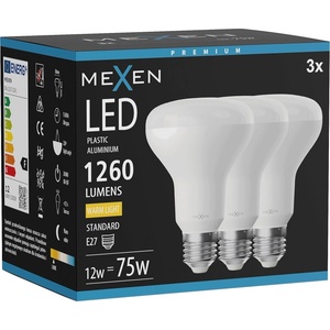 Mexen Nova 3x LED крушка E27, R80, 12W, Топла - 3000K, 1260 lm - L105-E27-1230-01x03 (L105-E27-1230-01x03)