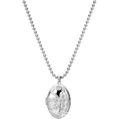 Hot Diamonds Strieborný oválny náhrdelník s diamantom Memories Locket DP773