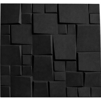 Dekorativní panel na stěnu 50x50 cm černý 3D efekt