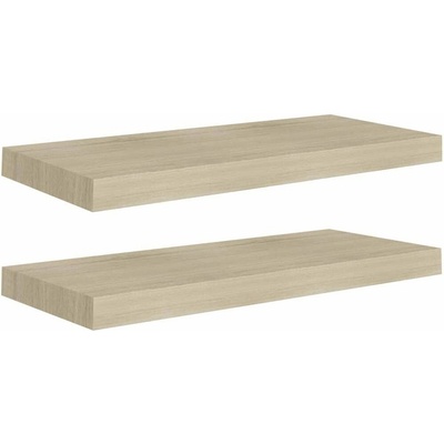 Shumee plovoucí nástěnné 2 ks dubové 60×23,5×3,8 cm MDF, 323875