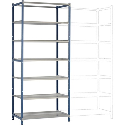 Manuflex RA2593.5007 Dvojitá zásuvná polica PLANOFLEX základné prevedenie so 6 policami 90 x 2.25 x 60 cm
