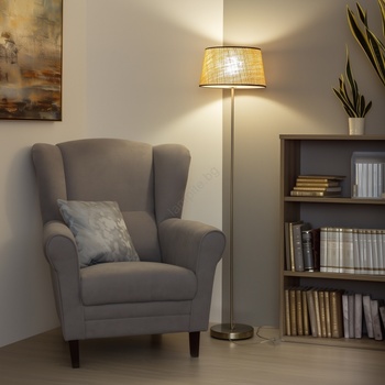 Brilagi - LED подова лампа CERIA 1xE27/40W/230V Ø 35 см бежова/матов хром (BG2941)