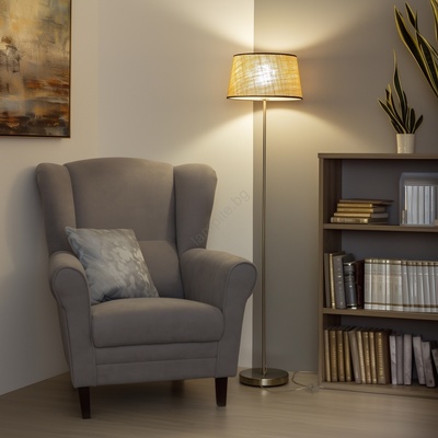 Brilagi - LED подова лампа CERIA 1xE27/40W/230V Ø 35 см бежова/матов хром (BG2941)