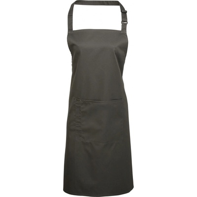 Premier Workwear Keprová pracovní zástěra s kapsou z kolekce Colours Collection šedá tmavá Pantone 431C 72x86cm PW154