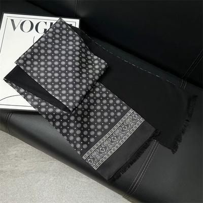 Hřejivá pánská hedvábná šála černá – Zboží Mobilmania