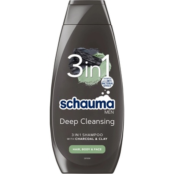 Schauma Men šampón Charcoal & Clay 3 v 1 400 ml