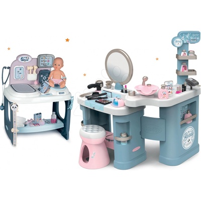 Set Kosmeticky stolík elektronický My Beauty Center 3in1 Smoby so zdravotníckym pultom a bábikou