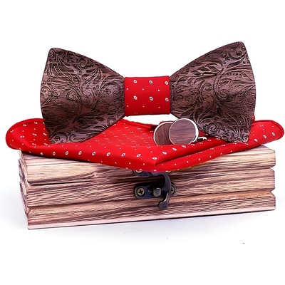 HARAHU Дървен папионка el-30894 - Червен / Тип2 kp30894 (el-30894)