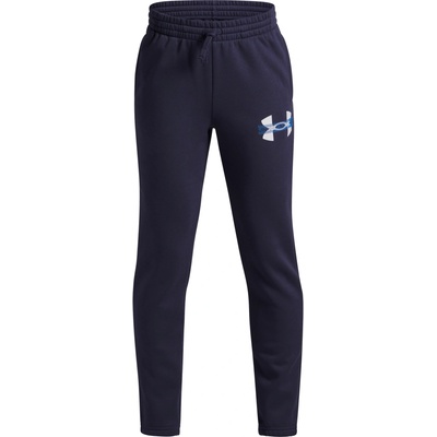 Under Armour RIVAL Fleece COLORBLOCK tmavo modrá Biela