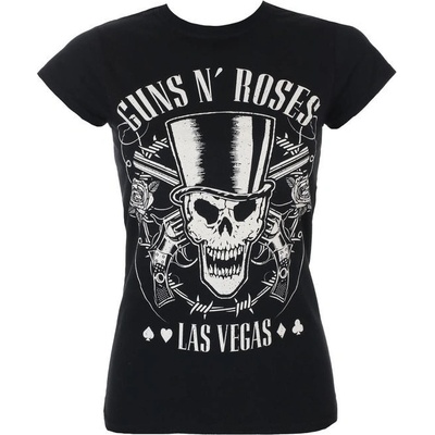Tričko metal ROCK OFF Guns N' Roses Skull & Pistols černá