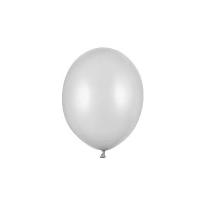 Balón Strong 12cm metalický strieborný sneh