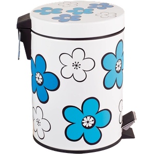 HORECANO G-Кош с педал 12l flower СИНЬО (11054a-b) (018585)