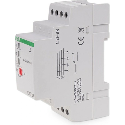 CZF-BR - Relé pre kontrolu výpadku fáz, regulovateľné, 3x 400V, 10A, 1x NO/NC