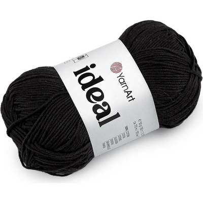 Bavlněná pletací příze Ideal 50 g Varianta: 17 (221) černá, Balení: 1 ks 61627/160031/286136