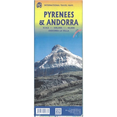 mapa Andorra 1:40 t., Pyrenees 1:450 t. ITM