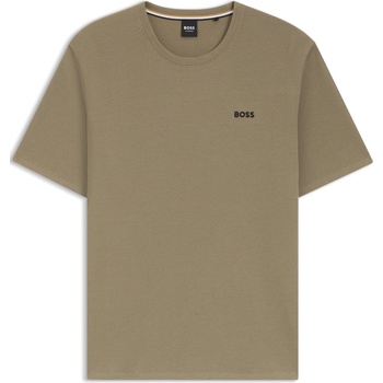 Boss Тениска Boss Mens BOSS Bodywear Waffle T-Shirt with Structured Design - Open Brown 245