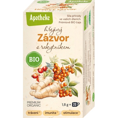 Apotheke Čaj Hřejivý zázvor s rakytníkem BIO 20 x 1,8 g