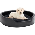 vidaXL 79x70x19 cm black plush/pleather 171262