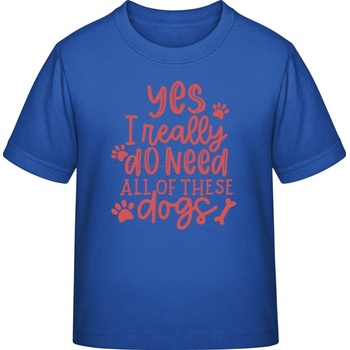 E190 tričko pre deti Dizajn pre majiteľa viacerých psov Blu reale