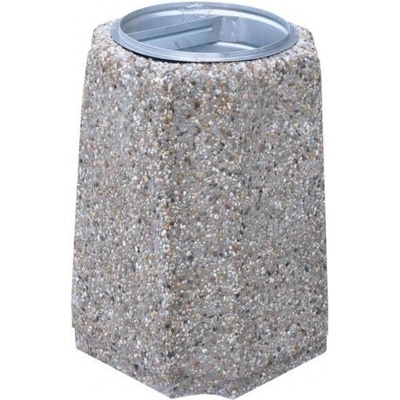 HTI Čtvercový betonový koš 40l Linex Žulová drť
