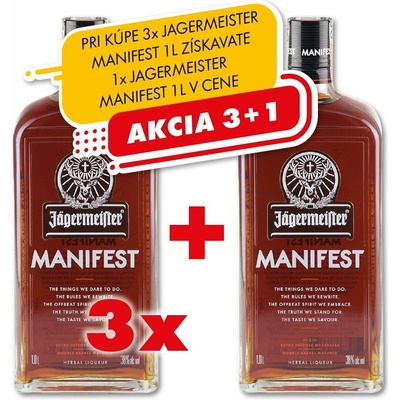 Jägermeister Manifest 38% 1 l (čistá fľaša)