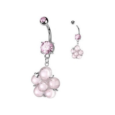 Šperky4U piercing do pupíku s kytičkou WP0072-P