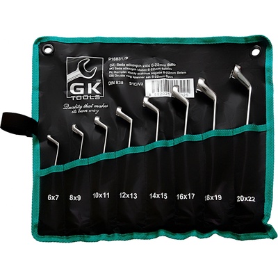 GK Tools sada očkových klíčů vyhnutých chrom 8 dílů 6-22 mm P16831/P