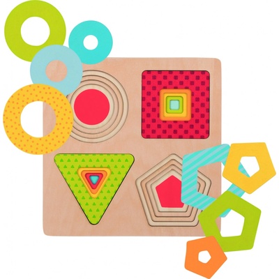 Goki 57705 Viacvrstvové puzzle Geometrické tvary