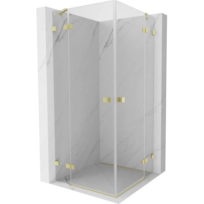 Mexen Lunar Duo преграда за душ кабина 100 x 100 см, прозрачна, златно матово - 834-100L-100P-55-00 (834-100L-100P-55-00)