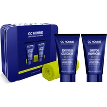 Grace Cole GC Sport umývací gél 50 ml + šampón 50 ml + mycí žínka + plechová dóza darčeková sada