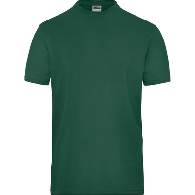 James & Nicholson tričko JN 1802 Solid elastické z bio bavlny krátký rukáv pánské zelené tmavé