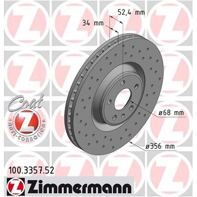 ZIMMERMANN Brzdový kotúč 100335752