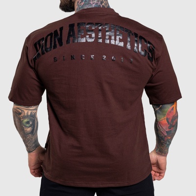 Oversize tričko Iron Aesthetics College hnedé