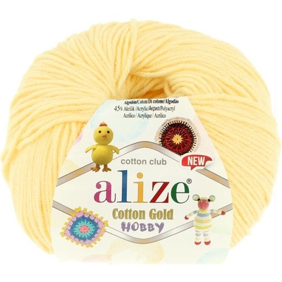 Alize Cotton Gold Hobby New 187 svetlo žltá