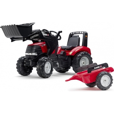 FALK Šlapací traktor Case IH Puma 240CVX s nakladačom a vlečkou červený