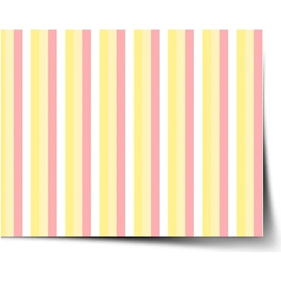 Sablio Plagát Žlto-ružové pruhy - 90x60 cm