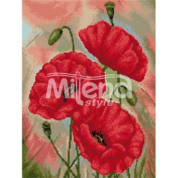 Milena Style Гоблен с щампа Макове с конци Ariadna