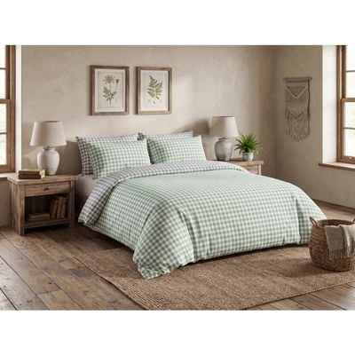 Textilomanie Obliečky z mikrovlákna COUNTRY CHECKIE zeleno-sivé 70x90 140x200