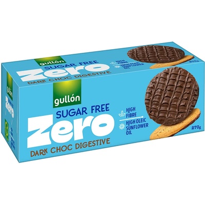 Gullón Dark Choc digestive biscuits oblátky bez cukru s čokoládou 270 g