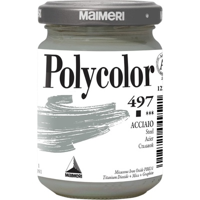 Maimeri Vynil Polycolor АКРИЛНА боя Steel 497 140 ml 1 бр (M1220497)