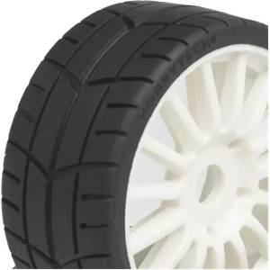 HOBBYTECH Гуми за 1/8 Рали 17 хекс challenge 1/8 pre glued rally tyres on white wheels htr-t452 (htr-t452)