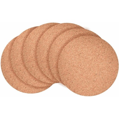 GoEco korkové podtácky 6 ks průměr 9,5 cm podložky pod horké nápoje