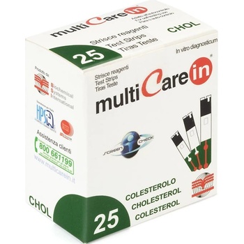 MultiCareIn Cholesterol Testovacie prúžky na cholesterol 25 ks