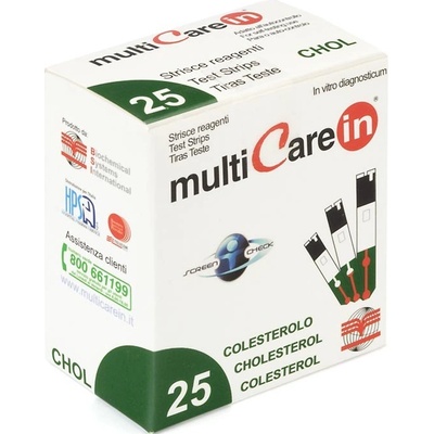 MultiCareIn Cholesterol Testovacie prúžky na cholesterol 25 ks
